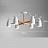 Люстра в скандинавском эко-стиле с деревянными элементами каркаса и атрибутикой в виде оленьих рогов на плафонах DEER B 55 см  серый фото 7